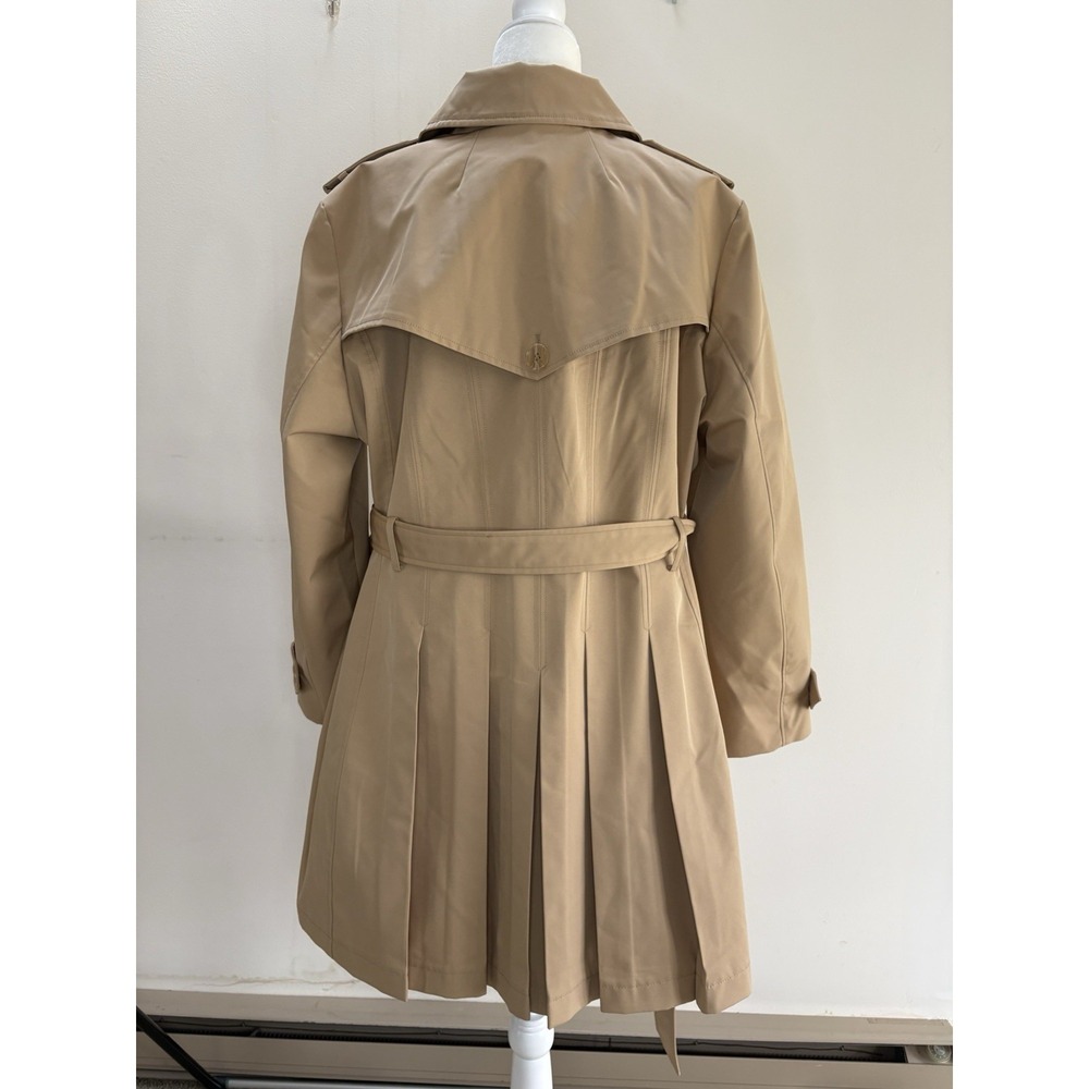 NWT Kate Spade Trench Coat Tan Carmel Classic Pleated Back Skirt Size Woman XXL - Picture 5 of 14